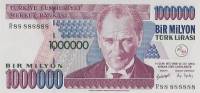 (,) Банкнота Турция 2002 год 1 000 000 лир "Мустафа Кемаль Ататюрк"   UNC