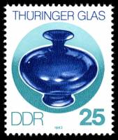 (1983-082) Марка Германия (ГДР) "Ваза"    Тюрингское стекло III O