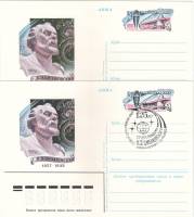 1982-107 Почтовая карточка СССР К.Э. Циолковский 125 лет со дня рождения   2 шт ,  С гашением и без