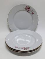 Набор тарелок, 4 шт, фарфор, Югославия "ВК" (сост. на фото)