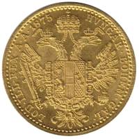  Монета Австро-Венгрия 1875 год      Золото (Au)  XF