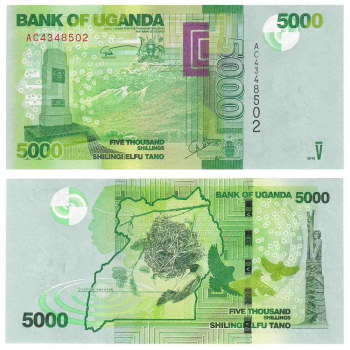 (2010) Банкнота Уганда 2010 год 5 000 шиллингов &quot;Птицы&quot;   UNC