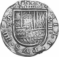 (№1634km112) Монета Испания 1634 год 8 Escudos (Севилья С-Р,ДРАП)