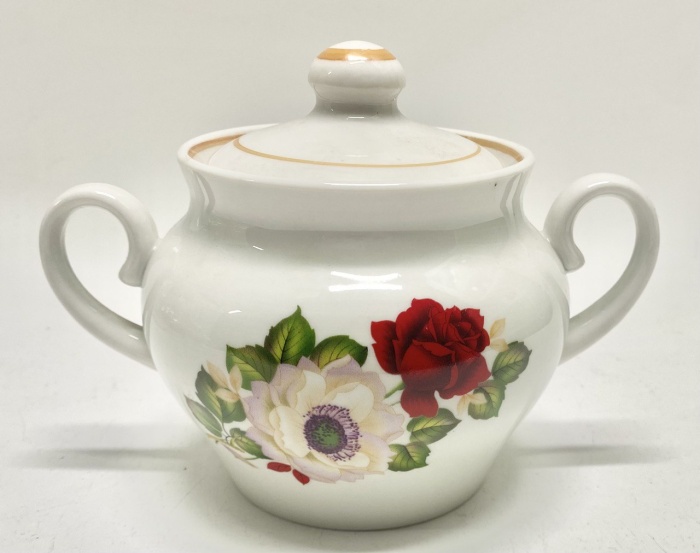 Сахарница Красный фарфорист СССР