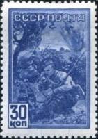 1942-13a Марка СССР Вертик. растр  Великая Отечественная война II O