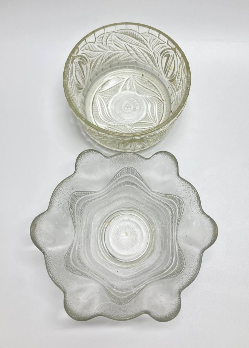 Салатники, стекло рельефное, СССР, 2 шт