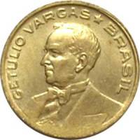 (№1944km555a.2) Монета Бразилия 1944 год 10 Centavos (Getulio Vargas) Without marks
