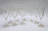 Бокалы стекло 9 штук высокие с волнистым краем 18-21 см