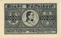 (№1923) Банкнота Германия 1923 год "100,000 Mark"
