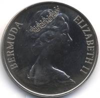 1970 Монета Бермудские острова 50 центов Елизавета II  Медь-Никель  UNC