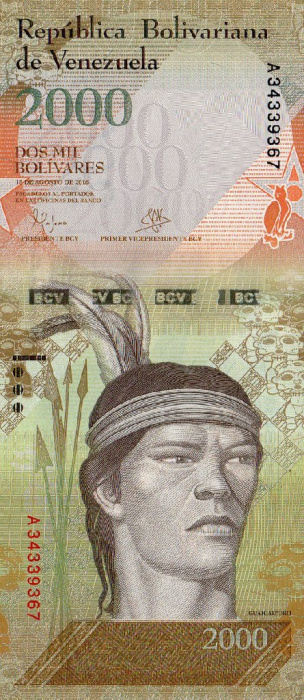 (2016) Банкнота Венесуэла 2016 год 2 000 боливаров &quot;Гуайкайпуро&quot;   UNC