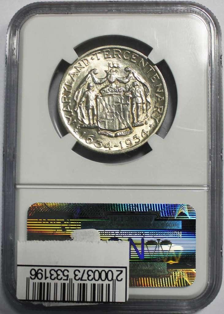 (1934) Монета США 1934 год 50 центов   300 лет штату Мэриленд Серебро Ag 900  XF