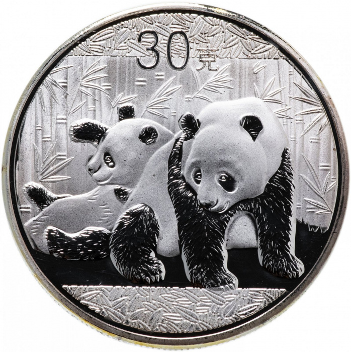(2010) Монетовидный жетон Китай 2010 год 30 юаней &quot;Панда&quot; Серебрение Медно-никель  PROOF