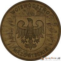 072 Монета Польша 2004 год 2 злотых Воеводство Мазовецкое  Латунь  UNC