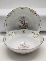 Салатники 2 шт небольшие пиалы Богемия Мейсенский букет с ирисом Bohemia