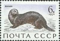 (1971-074) Марка СССР "Калан"    Млекопитающие - обитатели морей и океанов III Θ