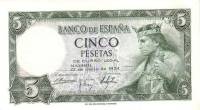  Банкнота Испания 22.07.1954 год 5     UNC