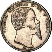 () Монета Италия 1861 год 5  ""   Биметалл (Серебро - Ниобиум)  UNC