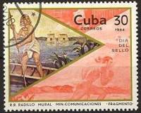 (1984-039) Марка Куба "Египетский лодочник"    День почтовой марки III Θ