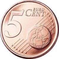 (2015) Монета Италия 2015 год 5 центов   Сталь, покрытая медью  UNC
