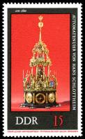 (1975-050) Марка Германия (ГДР) "Автоматические часы, 1600"    Старинные часы III O