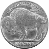 (1938d) Монета США 1938 год 5 центов  2. Бизон на подставке Индеец Медь-Никель  VF