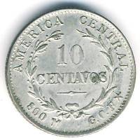 (№1917km148) Монета Коста-Рика 1917 год 10 Centavos
