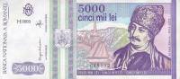 (1993) Банкнота Румыния 1993 год 5 000 лей "Аврам Янку"   UNC