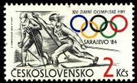 (1984-004) Марка Чехословакия "Бег на лыжах"    Зимние ОИ 1984, Сараево III Θ