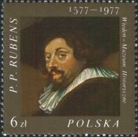 (1977-018) Марка Польша "Автопортрет"    400 лет со дня рождения Питера Пауля Рубенса III Θ