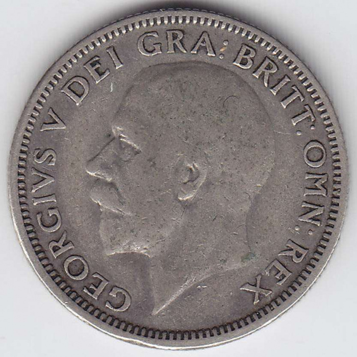 (1929) Монета Великобритания 1929 год 1 шиллинг &quot;Георг V&quot;  Серебро Ag 500  VF