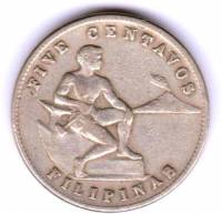 (№1944km180a) Монета Филиппины 1944 год 5 Centavos (Пять)