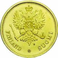 (1911, L) Монета Финляндия 1911 год 20 марок   Золото Au 900  VF