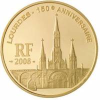 (№2008km1564) Монета Франция 2008 год 50 Euro (Лурдес)