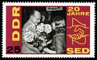 (1966-025) Марка Германия (ГДР) "Вальтер Ульбрихт"    20 Лет SED III Θ