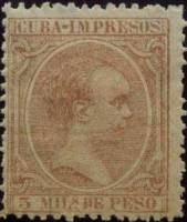 (№73) Марка Куба 1890 год "Альфонса ХІІІ", Гашеная