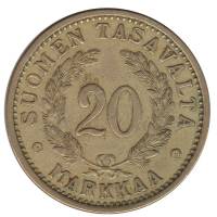 Монета Финляндия 1935 год 20 марок, XF