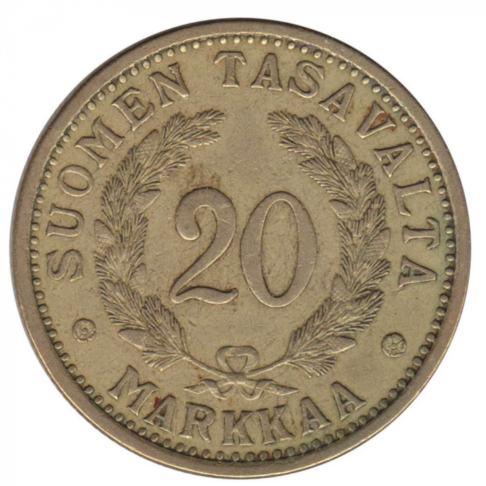 Монета Финляндия 1935 год 20 марок, XF