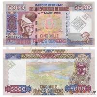 (,) Банкнота Гвинея 2010 год 5 000 франков "Женщина"   UNC
