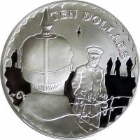 (2008) Монета Каймановы острова 2008 год 10 долларов "Кайзеровский солдат"  Серебро Ag 925  PROOF