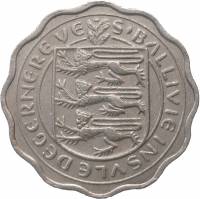 (№1956km17) Монета Гернси 1956 год 3 Pence (тонкий флан)