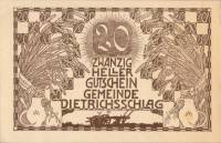 (№1920) Банкнота Австрия 1920 год "20 Heller"