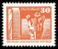 (1981-018) Марка Германия (ГДР) "Мемориал трудящихся, Галле"    Достопримечательности ГДР II Θ