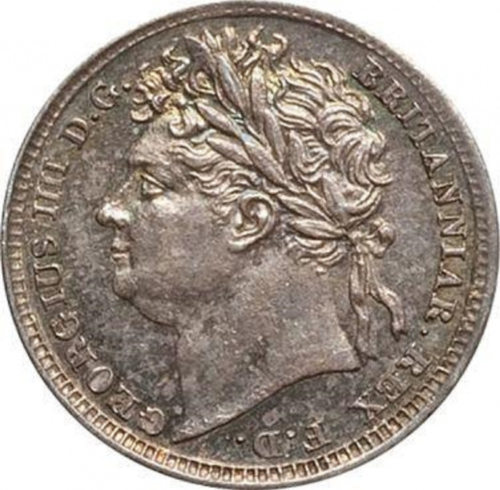 (1827) Монета Монди Великобритания 1827 год 1 пенни &quot;Георг IV&quot;  Серебро Ag 925  UNC