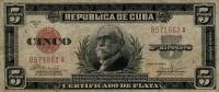 (,) Банкнота Куба 1936 год 5 песо "Максимо Гомес"   UNC