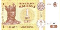 2006 Банкнота Молдова 2006 год 1 лей Стефан III Великий   UNC