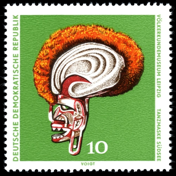 (1971-001) Марка Германия (ГДР) "Маска"    Музей этнологии III &Theta;