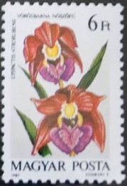 (1987-052) Марка Венгрия "Дремлик тёмно-красный"    Орхидеи II &Theta;