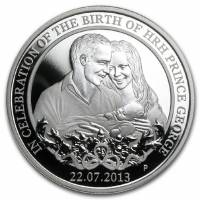(2013) Монета Австралия 2013 год 1 доллар "Рождение Принца Джорджа"  Серебро Ag 999  PROOF