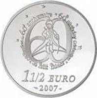 () Монета Франция 2007 год 1 1/2 евро ""   PROOF